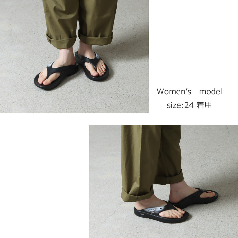 and wander(ɥ) OOFOS original  and wander recovery sandal