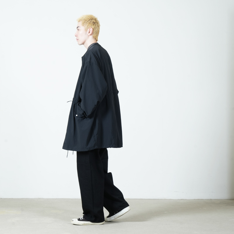 AXESQUIN(アクシーズクイン) TASLAN NYLON COLLARLESS COAT