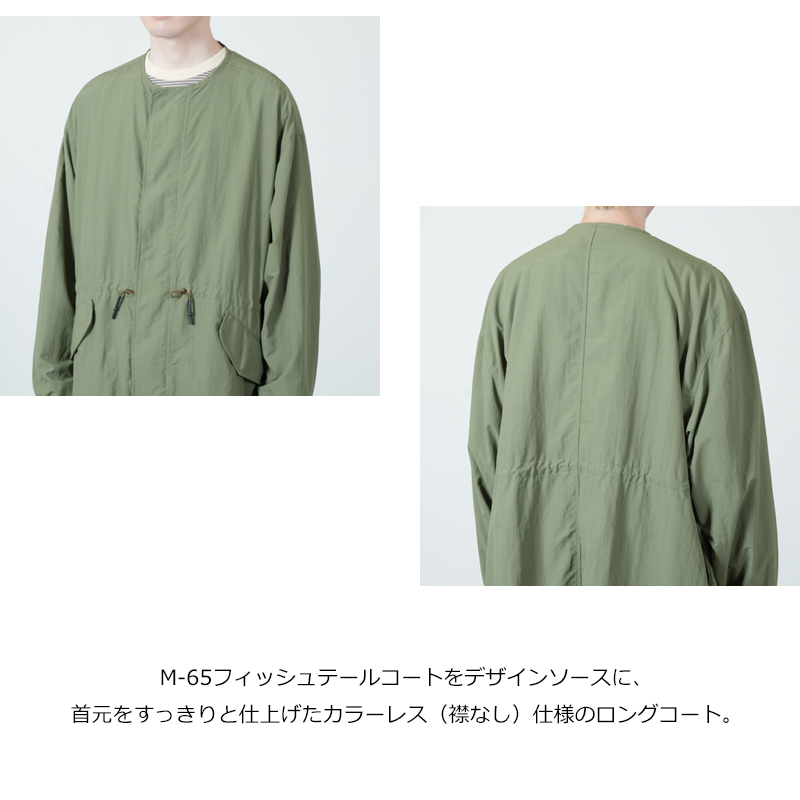 AXESQUIN(アクシーズクイン) TASLAN NYLON COLLARLESS COAT