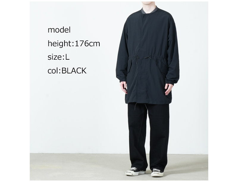 AXESQUIN(アクシーズクイン) TASLAN NYLON COLLARLESS COAT