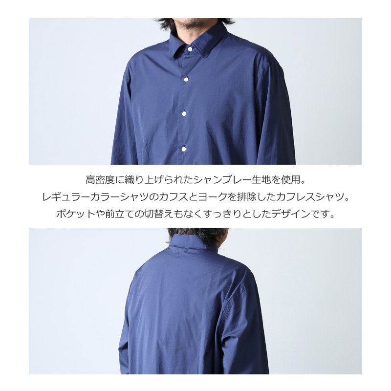 blurhms(֥顼ॹ) Chambray Cuffless Shirt