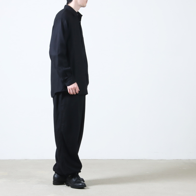 COMOLI(コモリ) カシミヤシルク 製品染シャツ