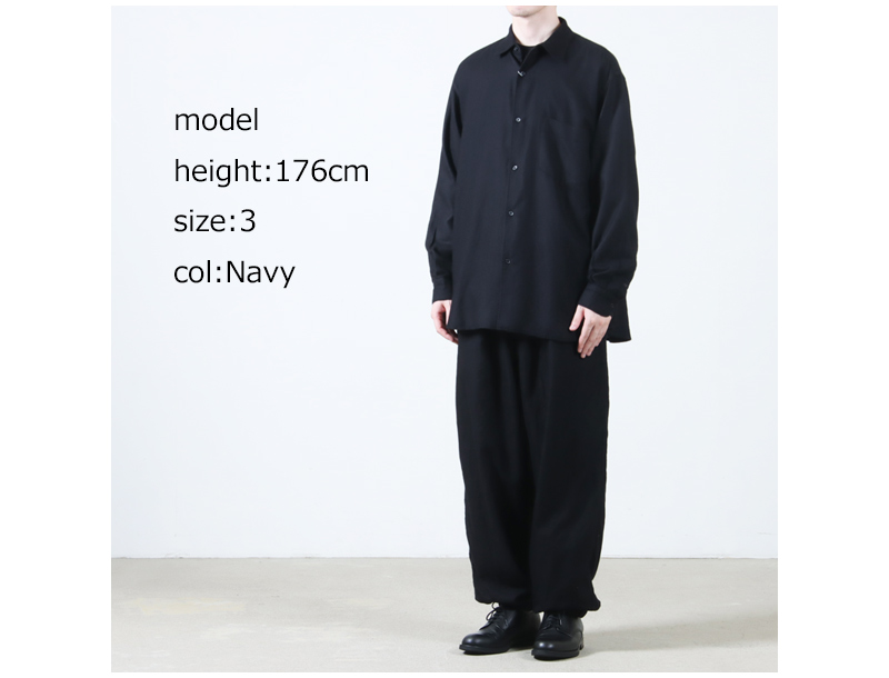 COMOLI(コモリ) カシミヤシルク 製品染シャツ