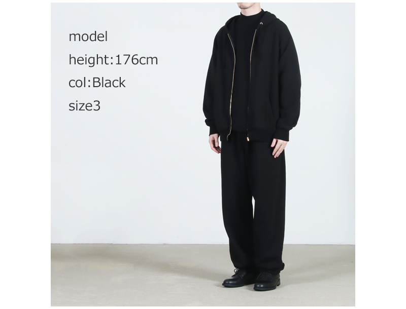 COMOLI(コモリ) コットン裏毛 ジップパーカ