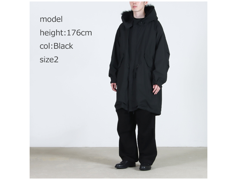 COMOLI(コモリ) コットンナイロン ミリタリーフーデッドコート