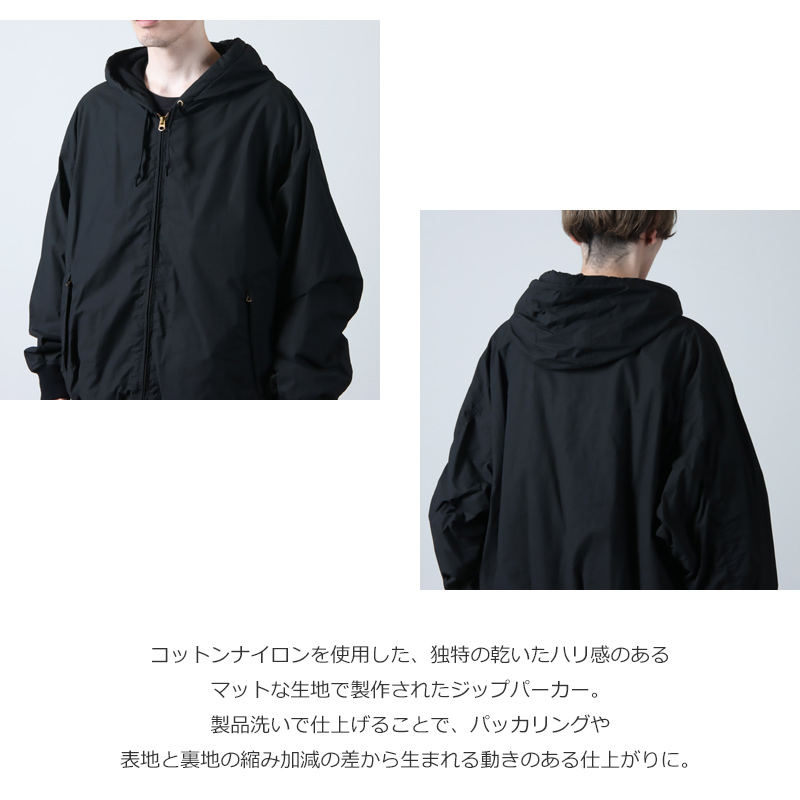 COMOLI(コモリ) コットンナイロン ジップパーカ