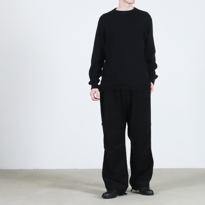 COMOLI(コモリ) コットンカシミヤ ワッフル長袖クルー