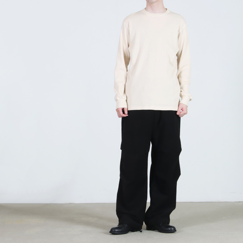 COMOLI(コモリ) コットンカシミヤ ワッフル長袖クルー