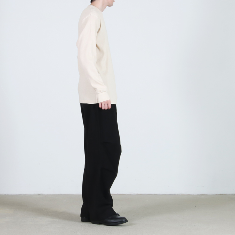 COMOLI(コモリ) コットンカシミヤ ワッフル長袖クルー