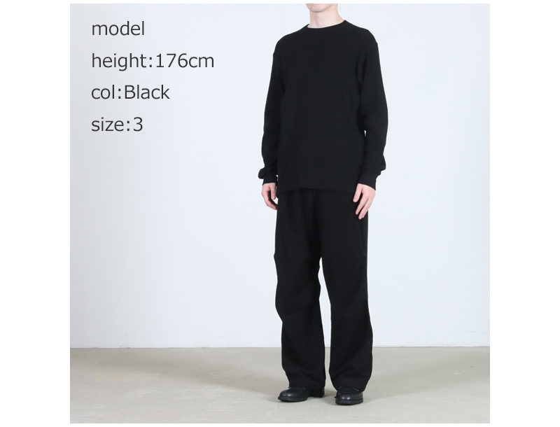 COMOLI(コモリ) コットンカシミヤ ワッフル長袖クルー