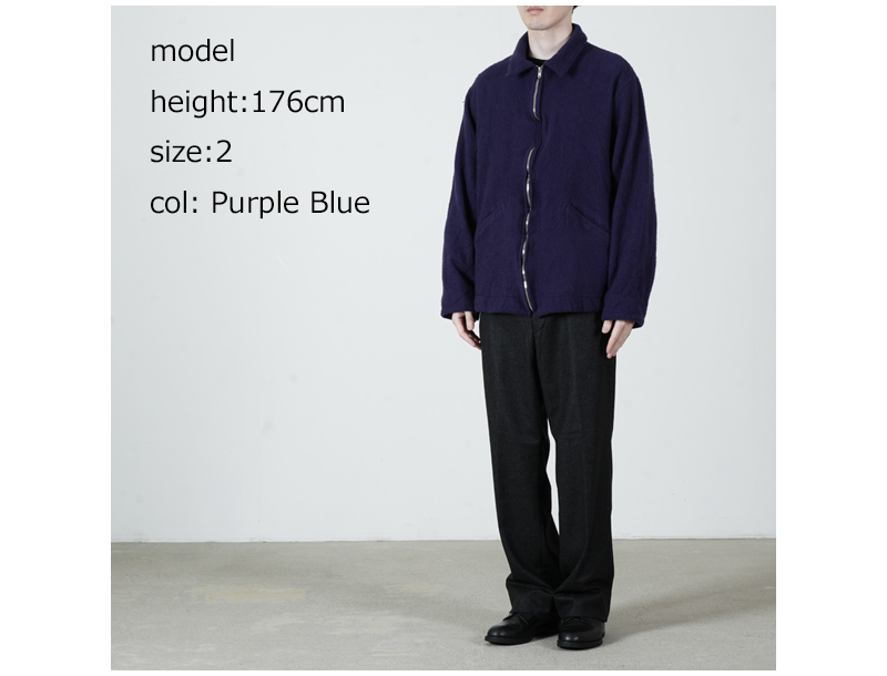 COMOLI(コモリ) 縮絨ウール ジップショートジャケット