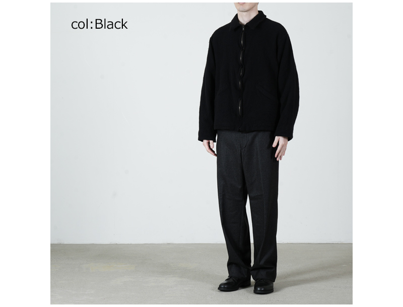COMOLI(コモリ) 縮絨ウール ジップショートジャケット