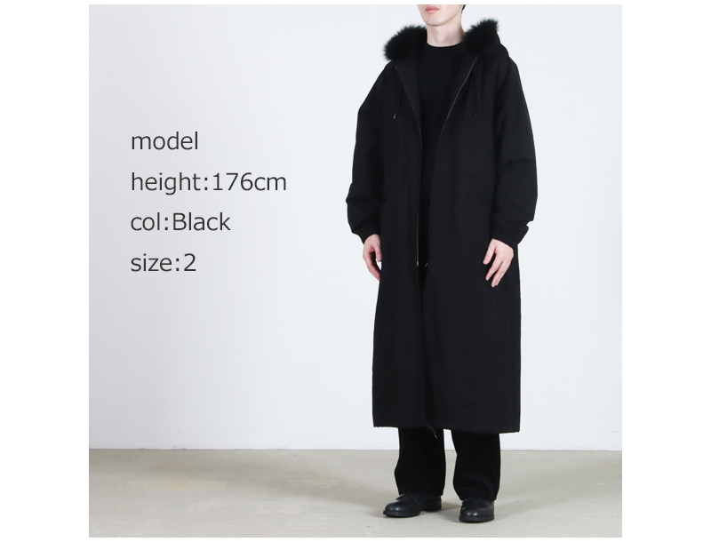 COMOLI(コモリ) フーデッド ロングコート