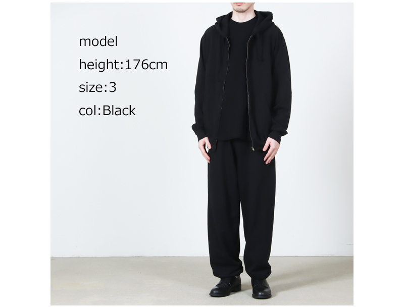 COMOLI(コモリ) LWコットン裏毛 ジップパーカ