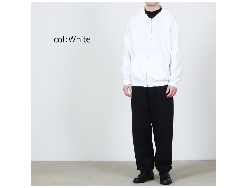 COMOLI(コモリ) LWコットン裏毛 ジップパーカ