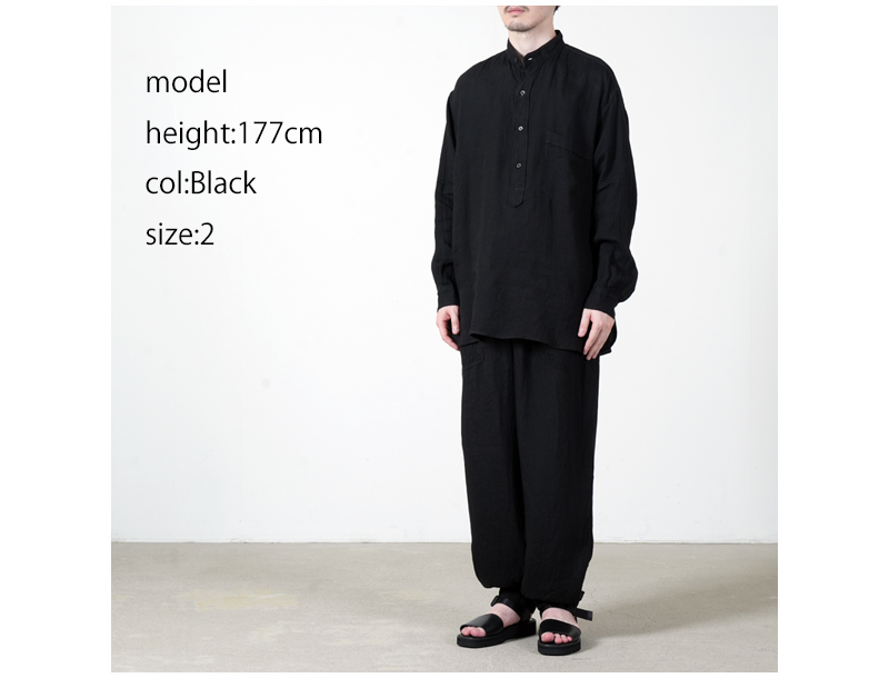 COMOLI(コモリ) リネンWクロス プルオーバーシャツ