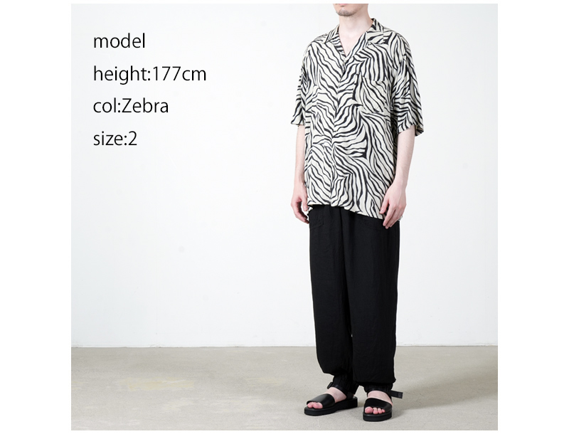 COMOLI(コモリ) ZEBRA 半袖オープンカラーシャツ