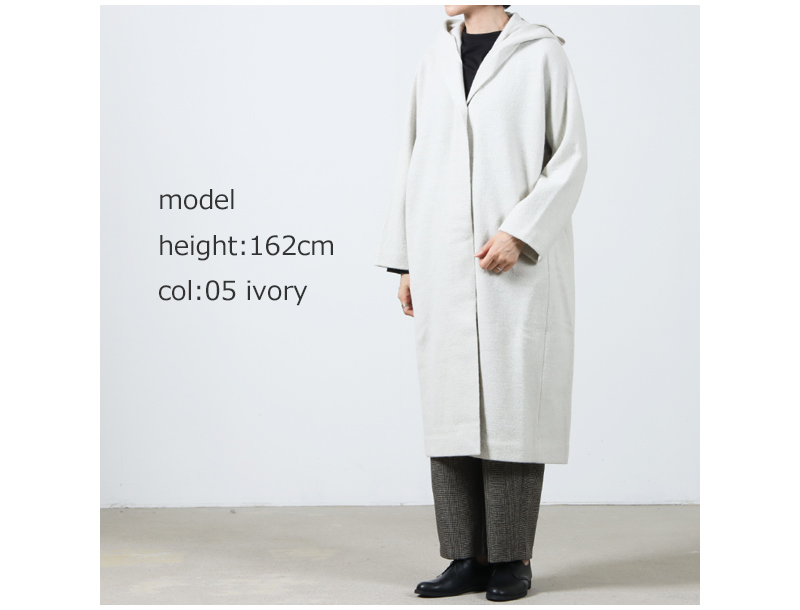 evameva(२) press wool hooded coat