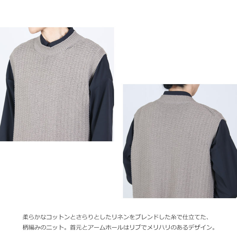 evameva(エヴァムエヴァ) cotton linen vest
