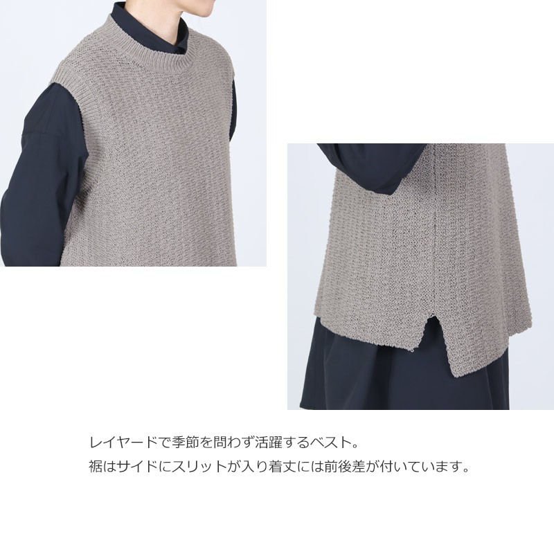 evameva(エヴァムエヴァ) cotton linen vest