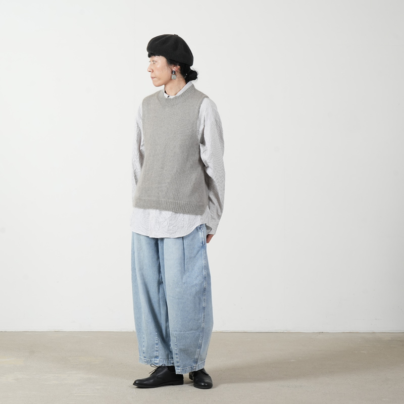 evameva(エヴァムエヴァ) mohair silk vest