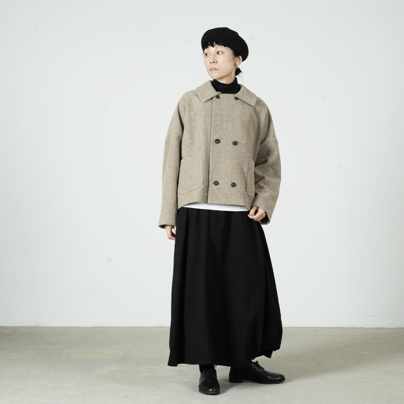 FACTORY(ファクトリー) ウールやぶれ織 ドルマンショートコート