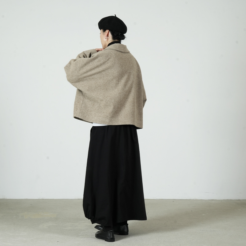 FACTORY(ファクトリー) ウールやぶれ織 ドルマンショートコート