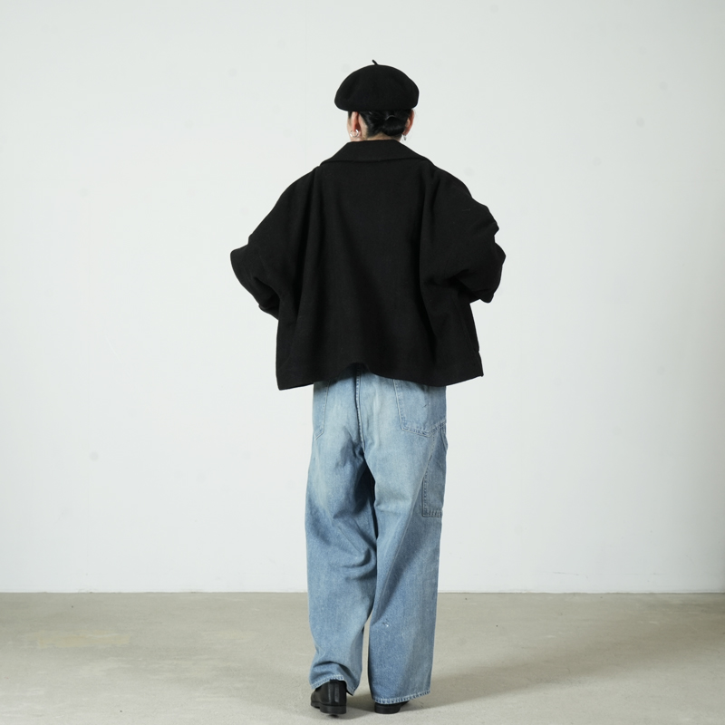 FACTORY(ファクトリー) ウールやぶれ織 ドルマンショートコート