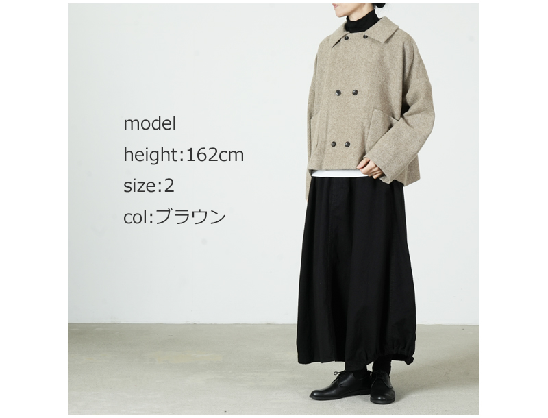 FACTORY(ファクトリー) ウールやぶれ織 ドルマンショートコート