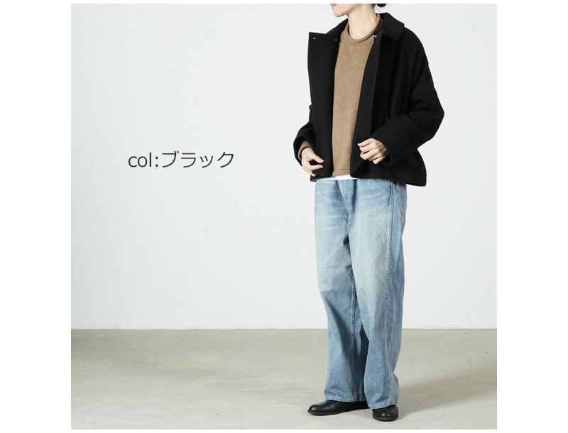 FACTORY(ファクトリー) ウールやぶれ織 ドルマンショートコート