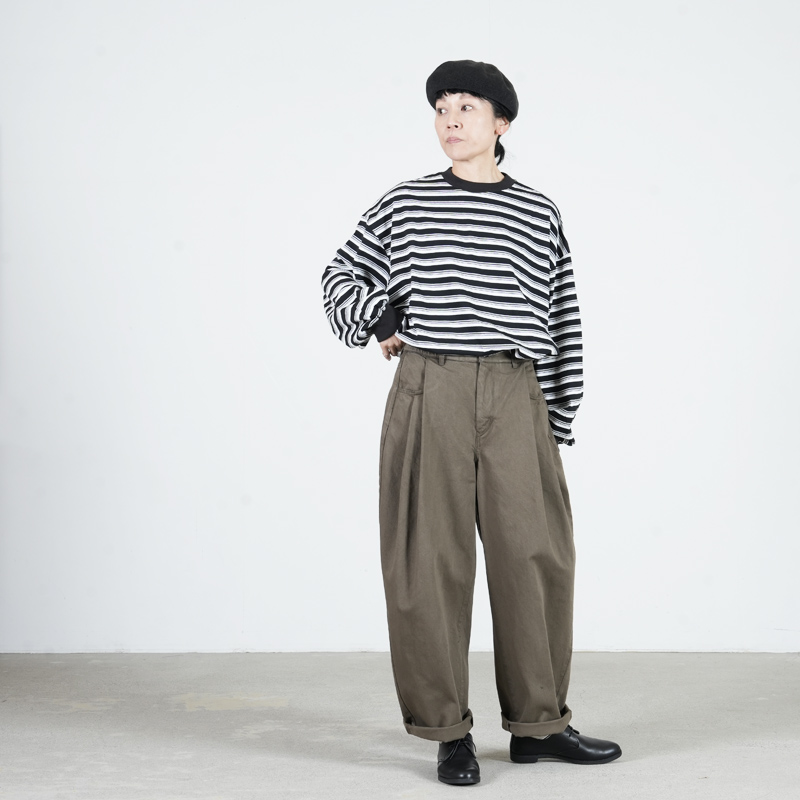 FACTORY(ファクトリー) 綿デニム オーバータックパンツ