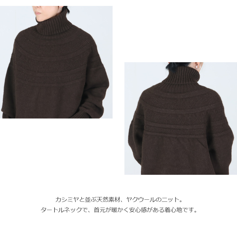 FACTORY(ファクトリー) ヤク レース柄オフタートルセーター