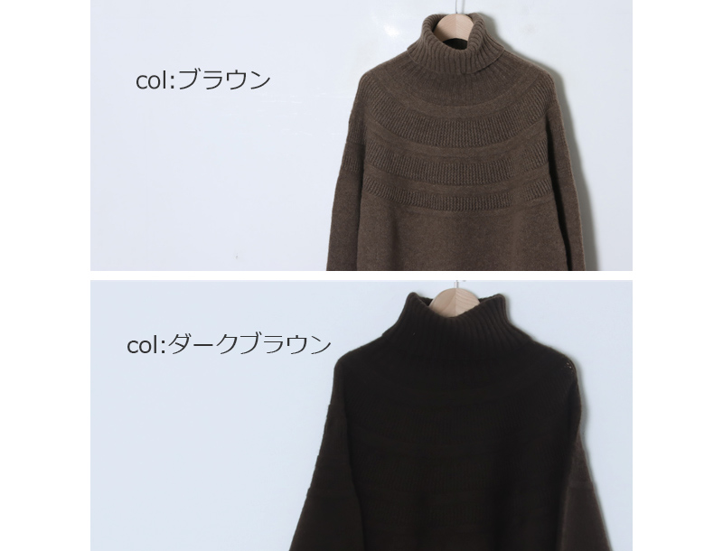 FACTORY(ファクトリー) ヤク レース柄オフタートルセーター