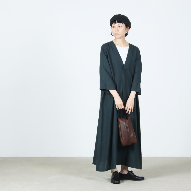 FACTORY(ファクトリー) フランスリネン Vネックワンピース