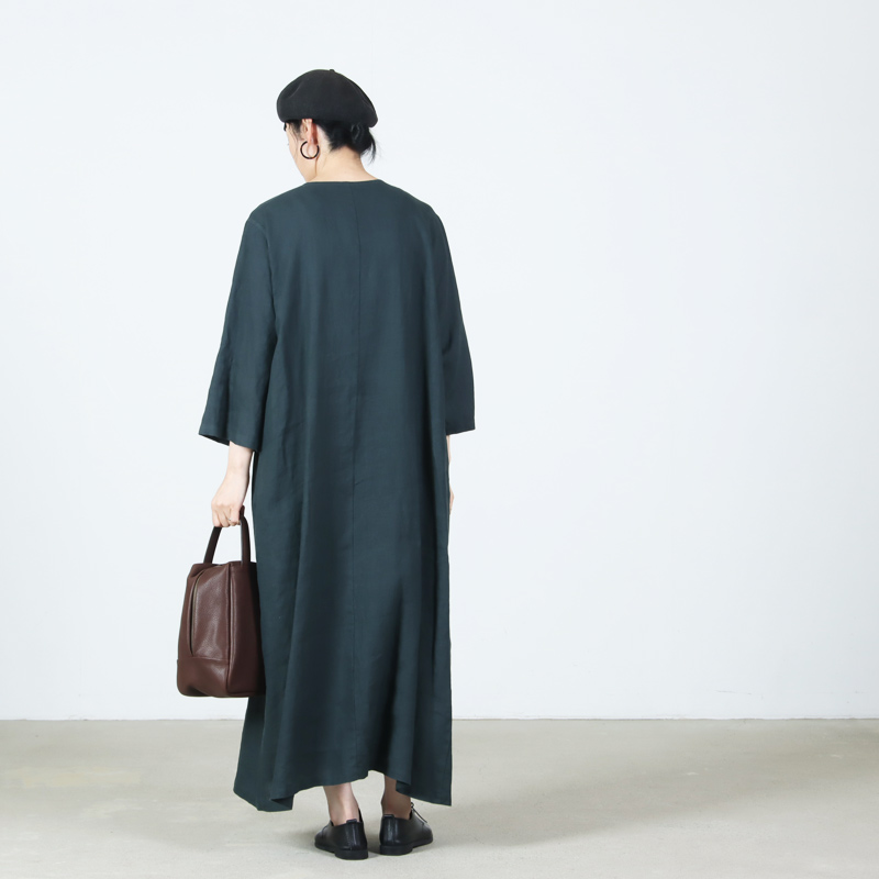 FACTORY(ファクトリー) フランスリネン Vネックワンピース