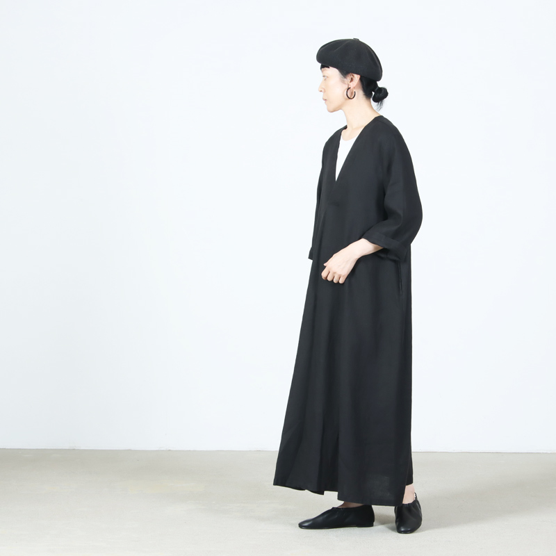 FACTORY(ファクトリー) フランスリネン Vネックワンピース