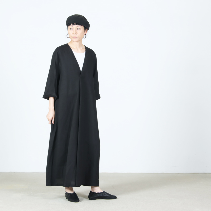 FACTORY(ファクトリー) フランスリネン Vネックワンピース