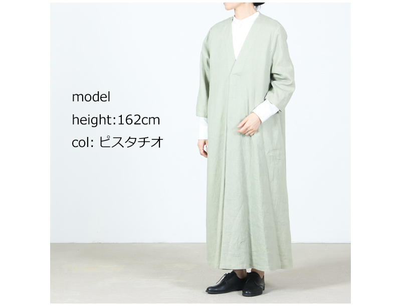 FACTORY(ファクトリー) フランスリネン Vネックワンピース