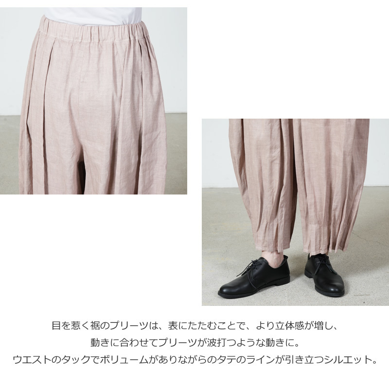 FACTORY(ファクトリー) 綿麻 プリーツパンツ