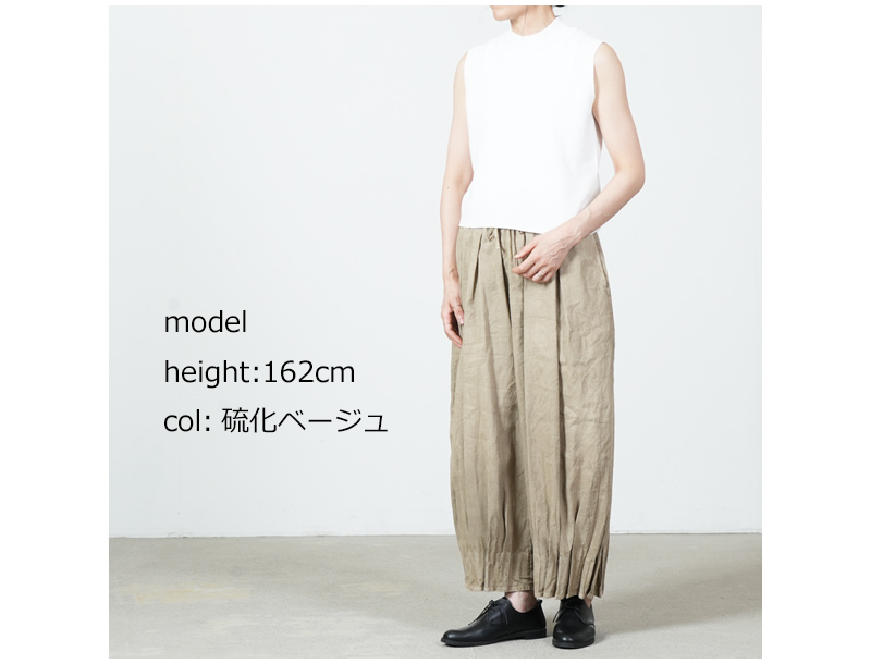 FACTORY(ファクトリー) 綿麻 プリーツパンツ