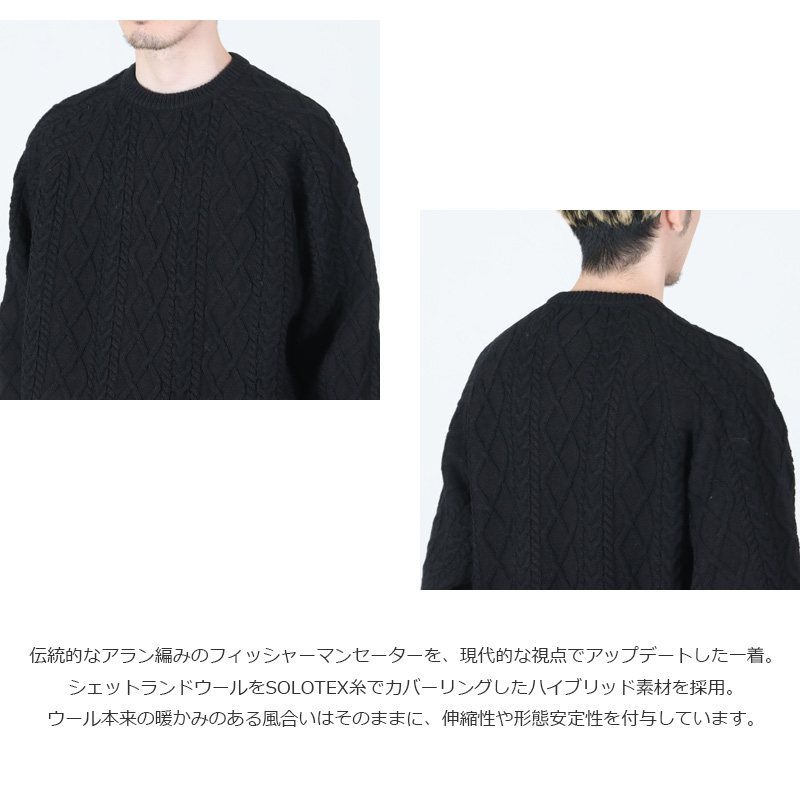 Fresh Service(フレッシュサービス) SHETLAND WOOL x SOLOTEX  TECH FISHERMAN SWEATER