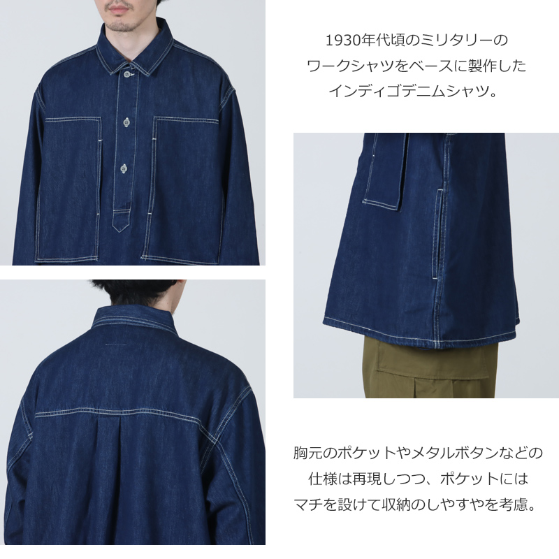 Fresh Service(フレッシュサービス) DENIM PULLOVER SHIRT