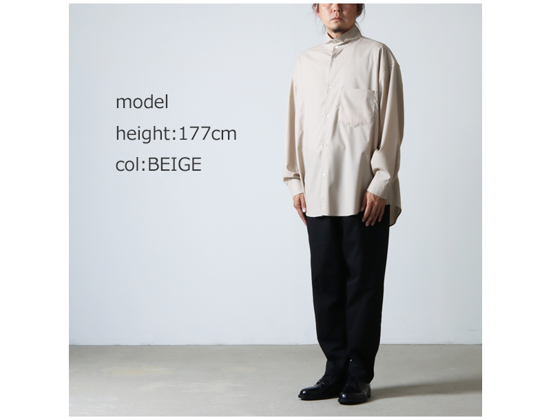 Graphpaper(եڡѡ) Fine Wool Tropical Stand Collar Shirt