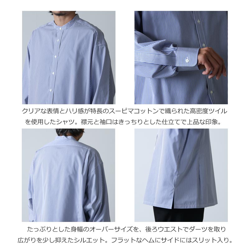 Graphpaper(եڡѡ) High Count Broad Band Collar Shirt