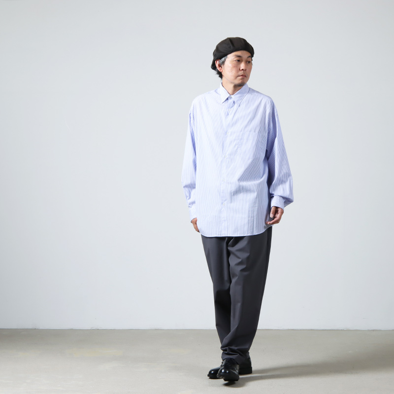 Graphpaper(եڡѡ) Broad L/S Oversized Regular Collar Shirt Stripe