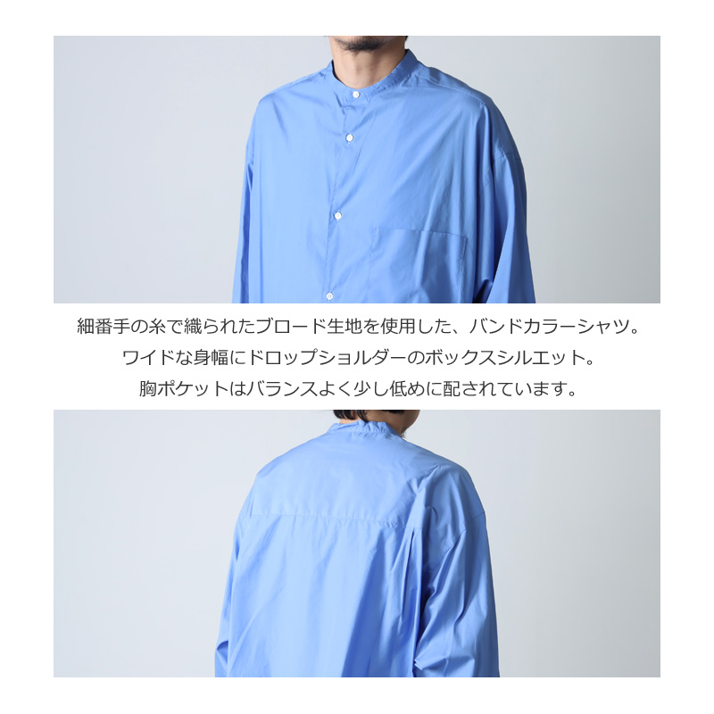 Graphpaper(եڡѡ) Broad L/S Oversized Band Collar Shirt