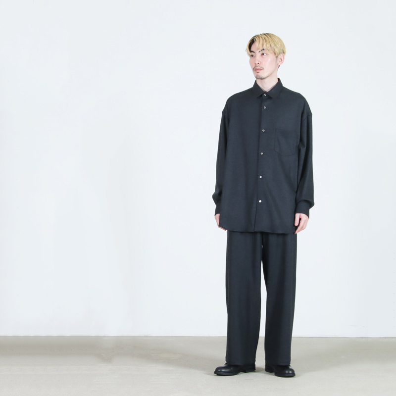 Graphpaper(グラフペーパー) Wool Smooth Flannel Oversized Regular Collar Shirt