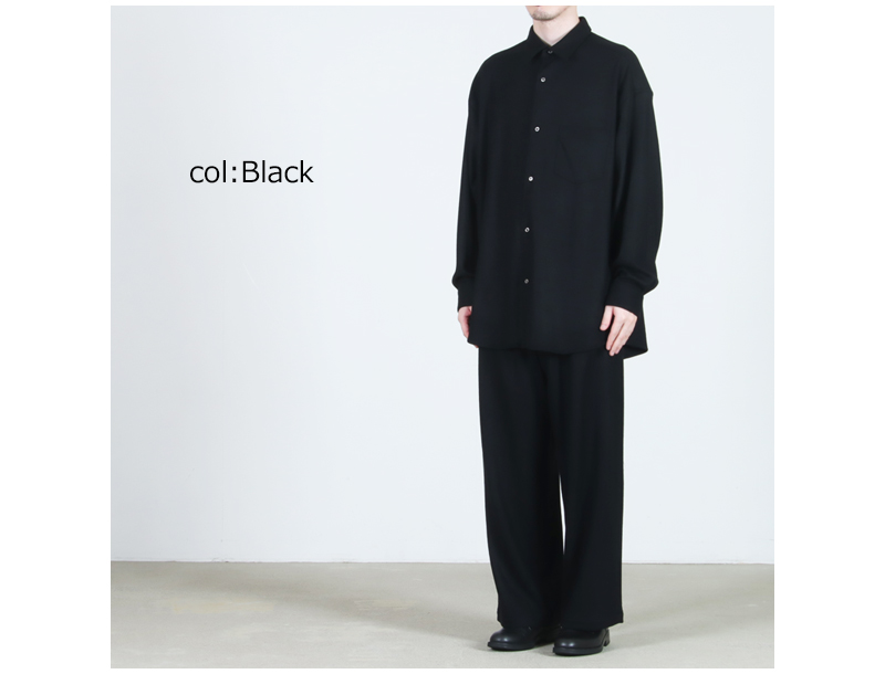 Graphpaper(グラフペーパー) Wool Smooth Flannel Oversized Regular Collar Shirt