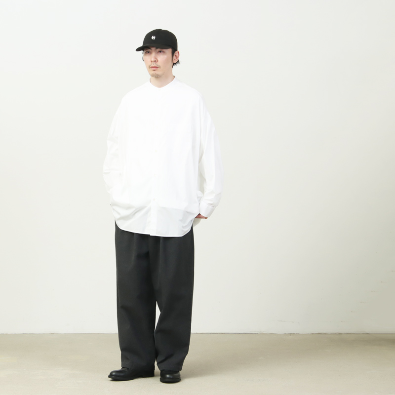 Graphpaper(グラフペーパー) Broad L/S Oversized Band Collar Shirt