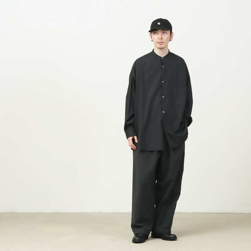 Graphpaper(グラフペーパー) Broad L/S Oversized Band Collar Shirt